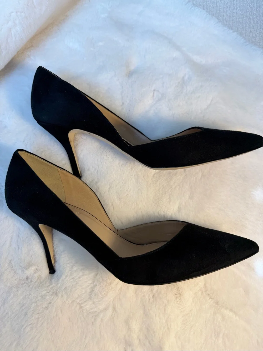 J. Crew Black Suede Colette Pointed-Toe D’Orsay Pumps Size 8.5